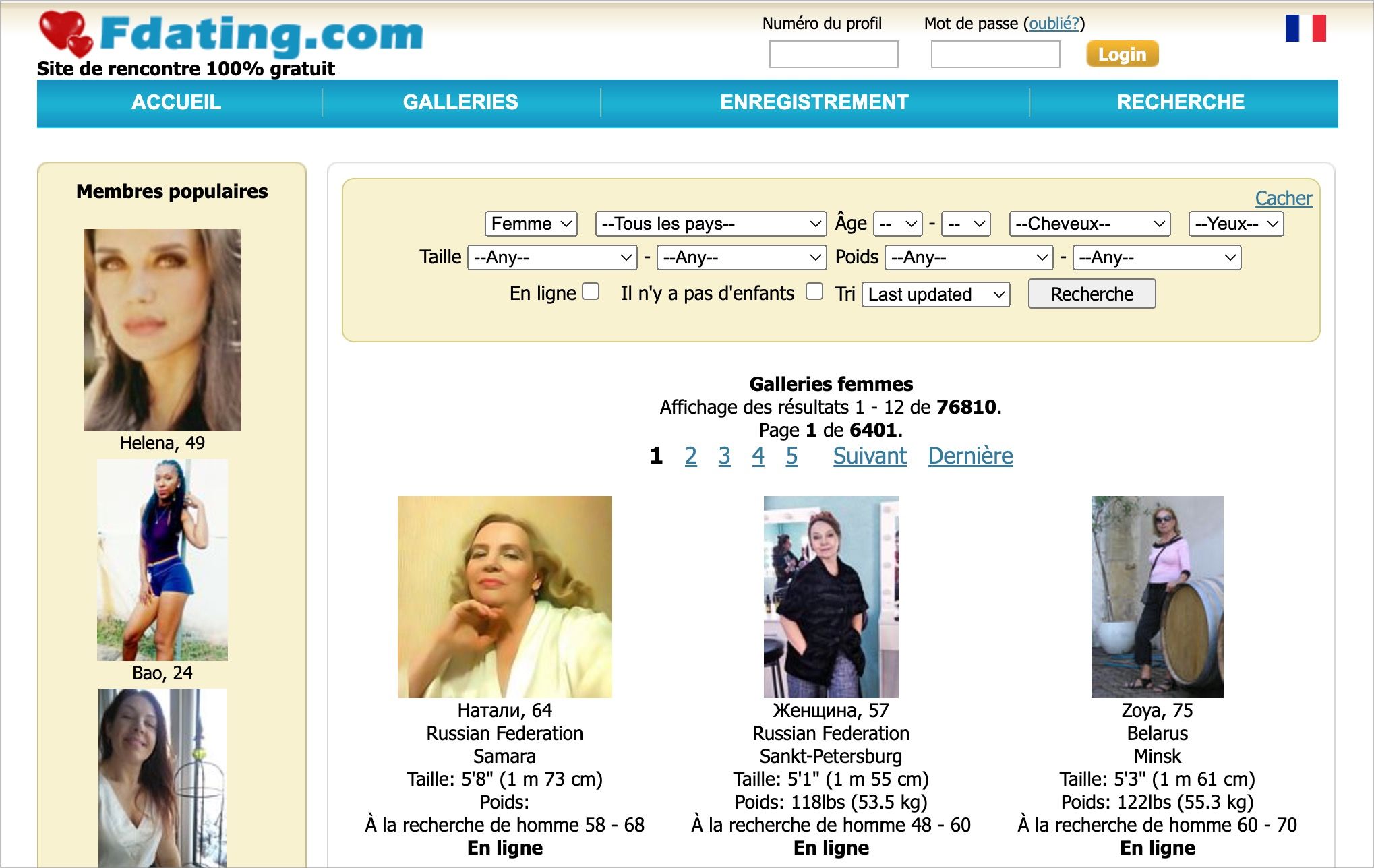 galerie de profils Fdating
