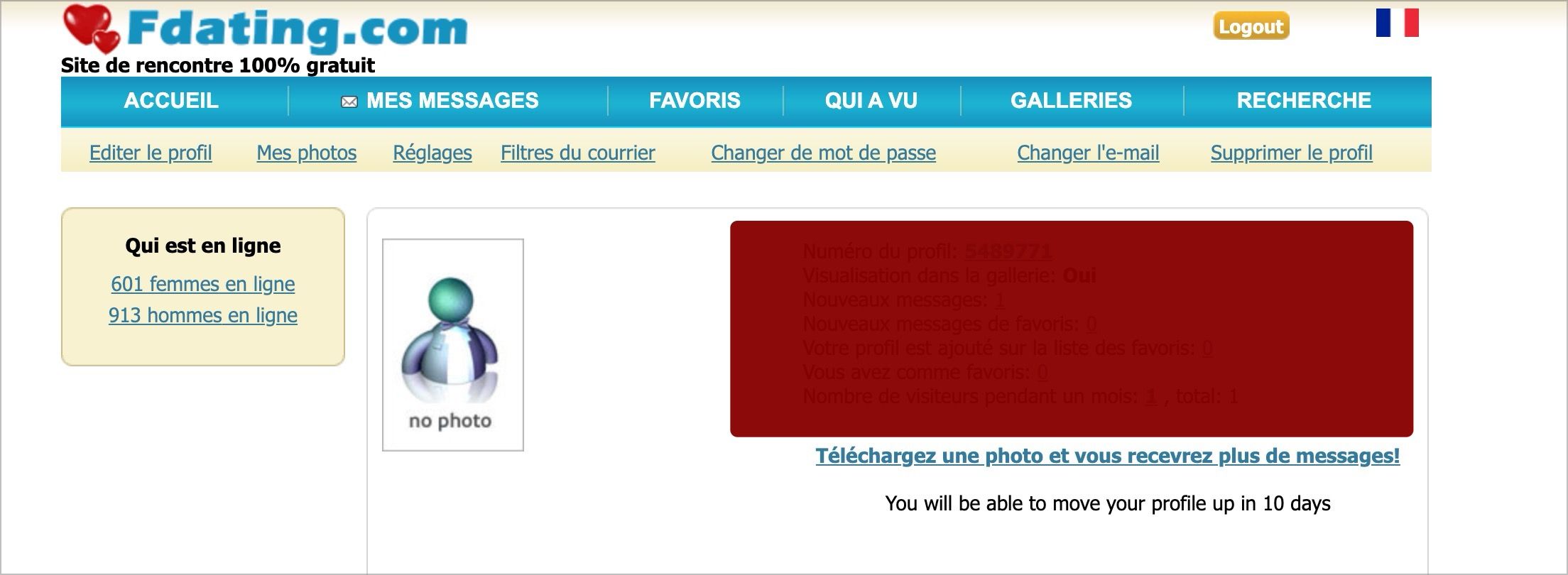 profil utilisateur Fdating