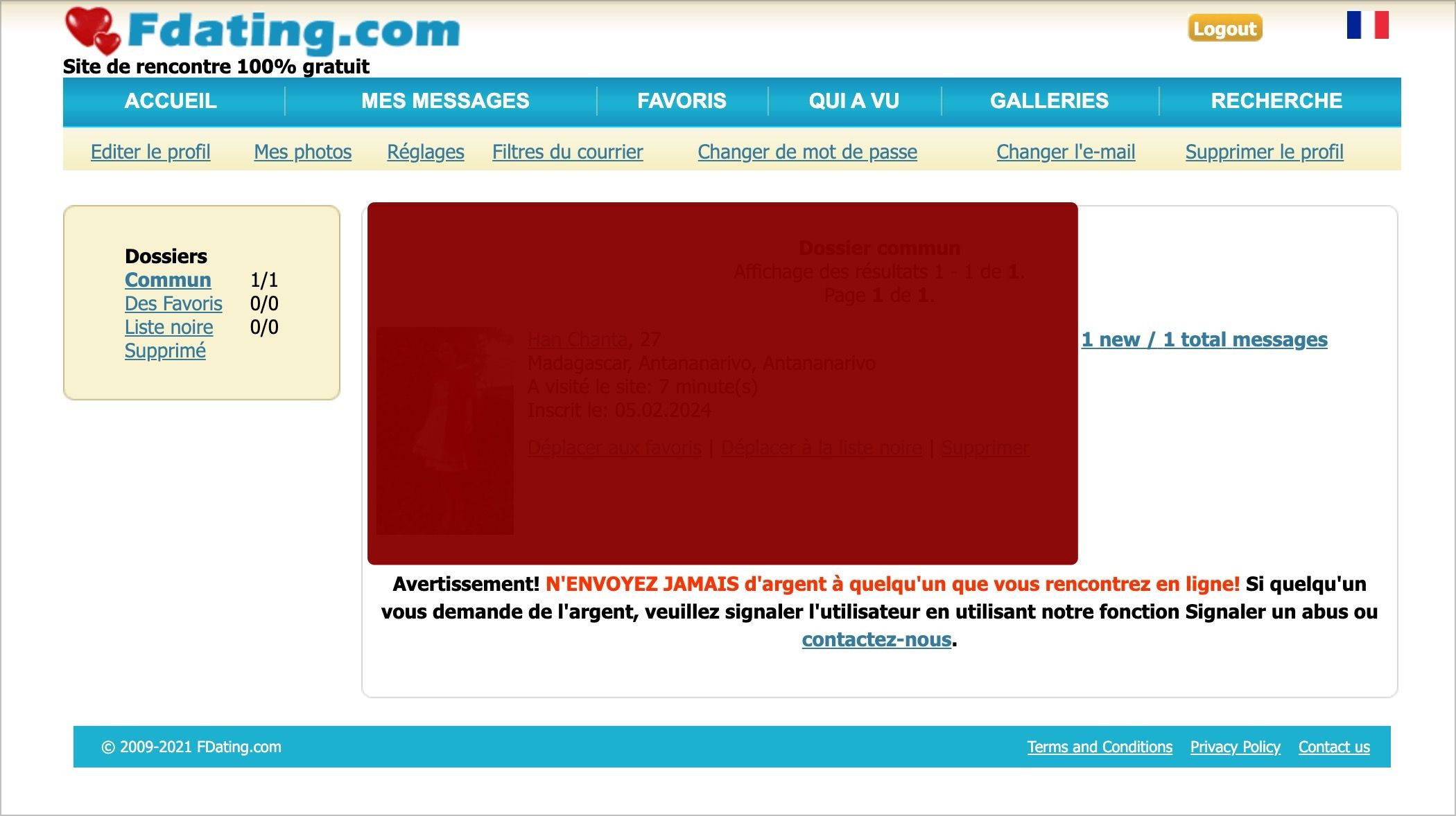 service de messagerie Fdating